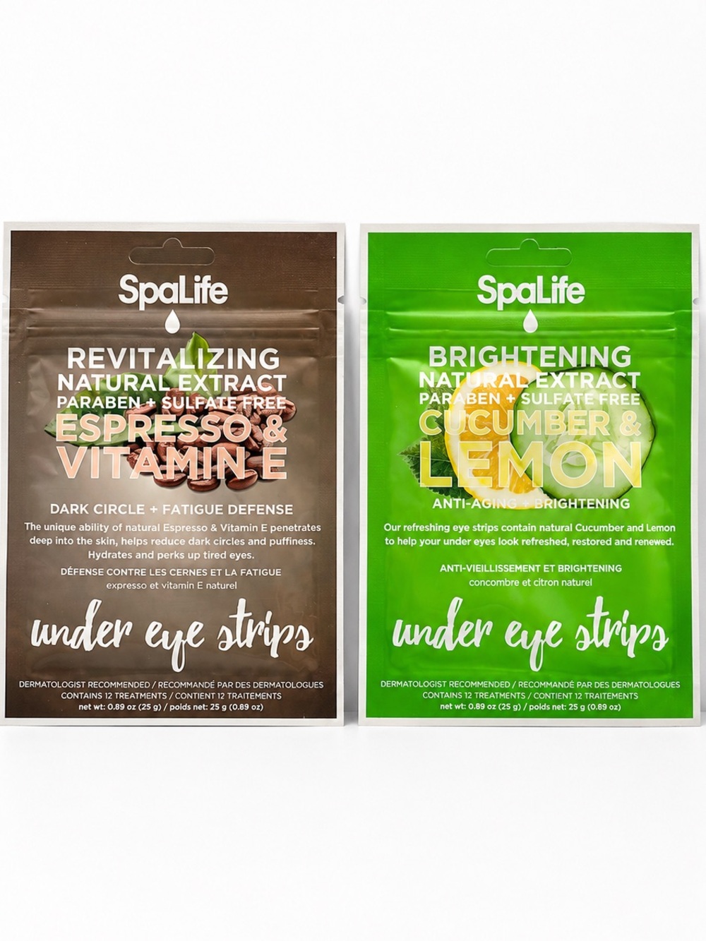 Under Eye Strips Espresso Vitamin E + Cucumber Lemon Bundle | NEW| SpaLife